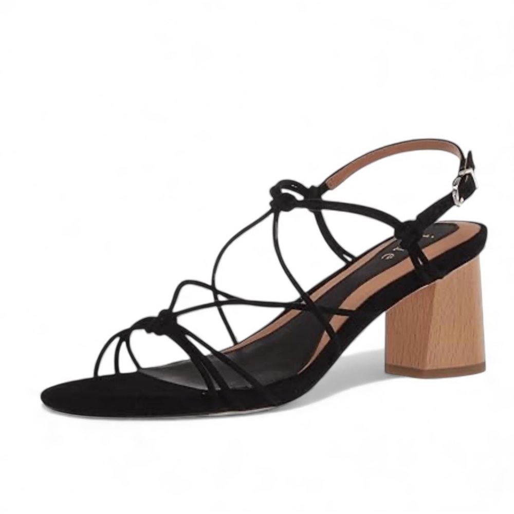 Joie Malti Block Heel Black Strappy Sandals Size 8.5